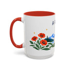 Aries Zodiac Coffee Mug | Ram and Floral Design | Astrology Birthday Gift | 11 oz 15 oz Ceramic Accent Mug