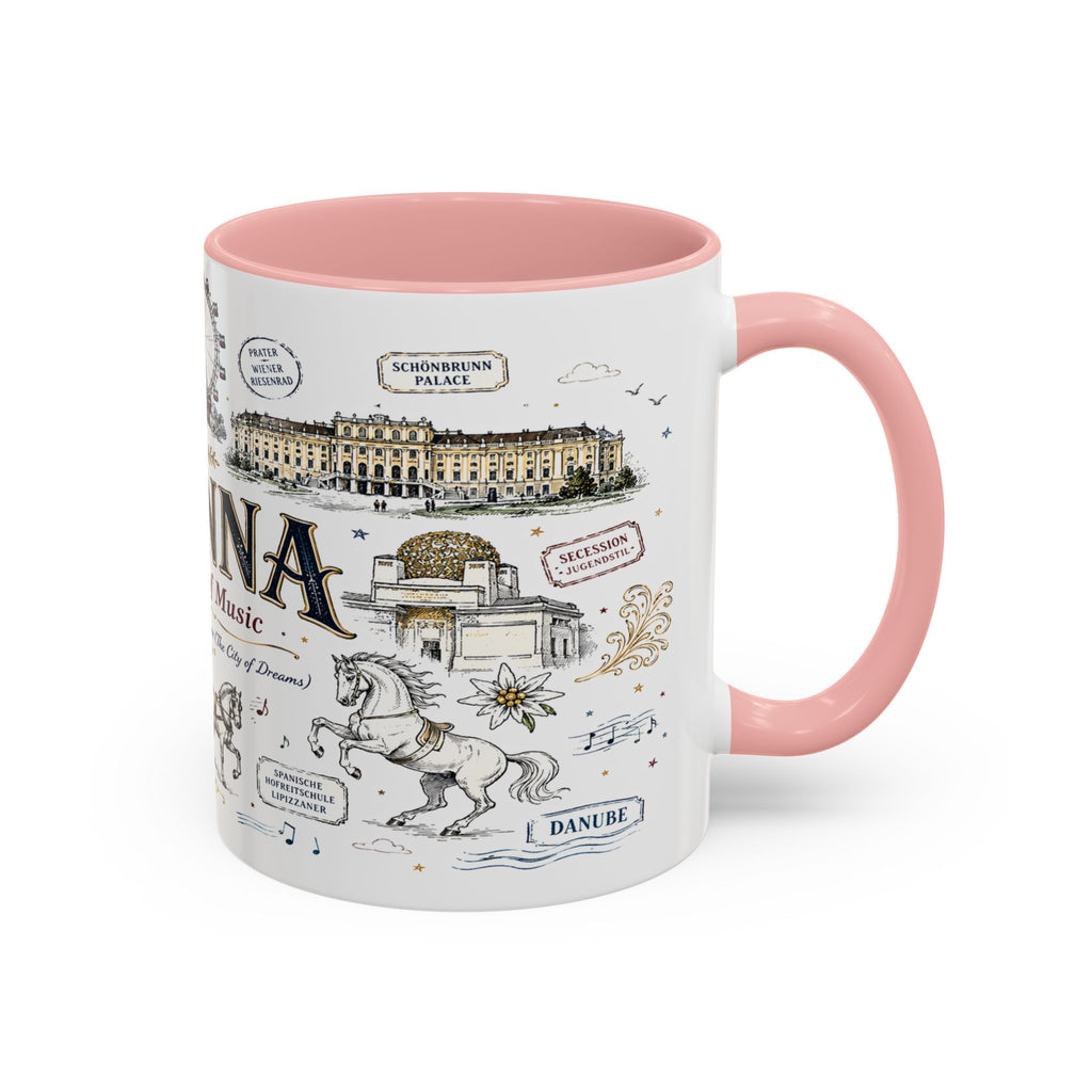 Vienna Coffee Mug | Austria Souvenir Travel Gift | Accent Color Ceramic 11oz 15oz