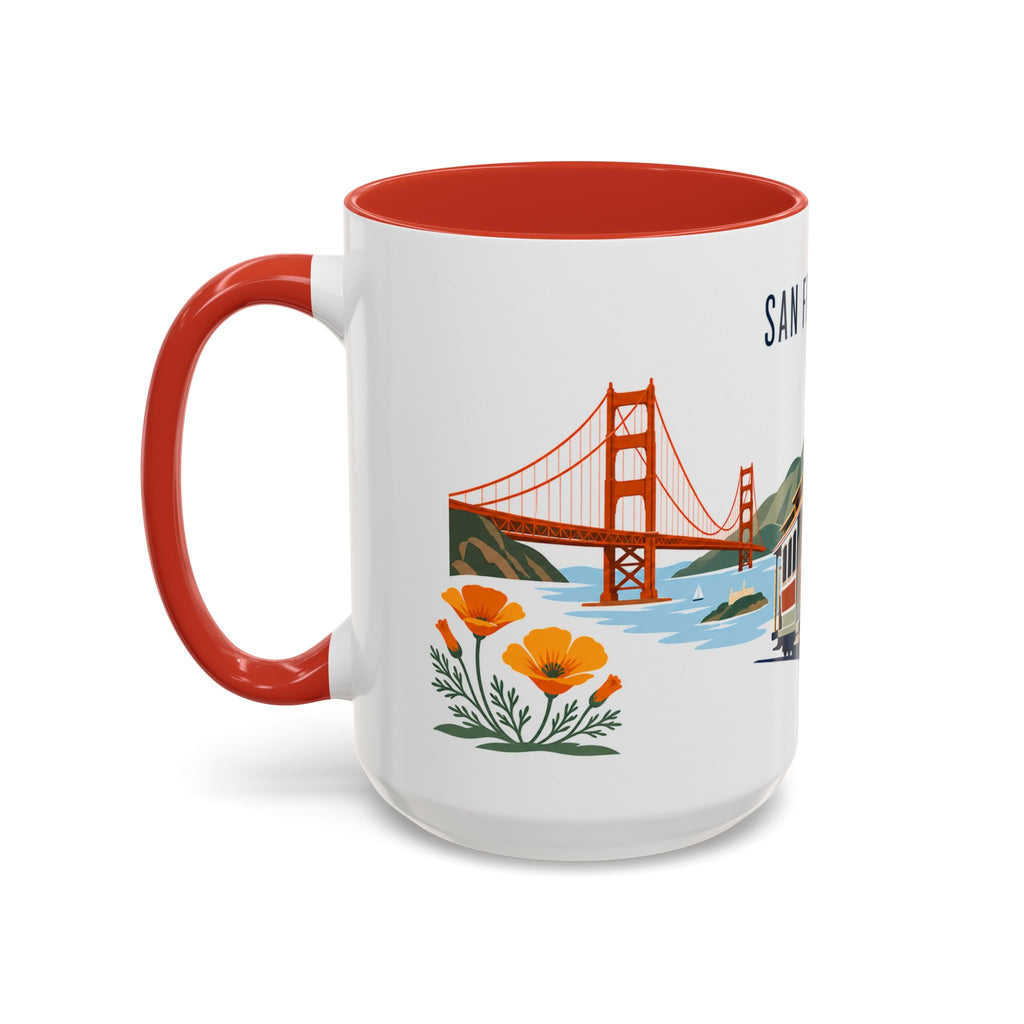San Francisco Coffee Mug | United States Travel Souvenir | Porcelain Decal City Gift | 11oz 15oz Accent Mug
