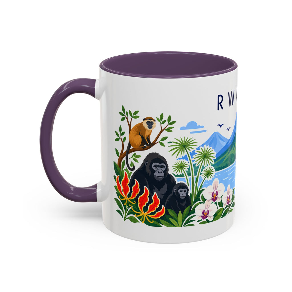 Rwanda Coffee Mug | Travel Souvenir Accent Mug | Country Gift Ceramic Cup 11oz 15oz