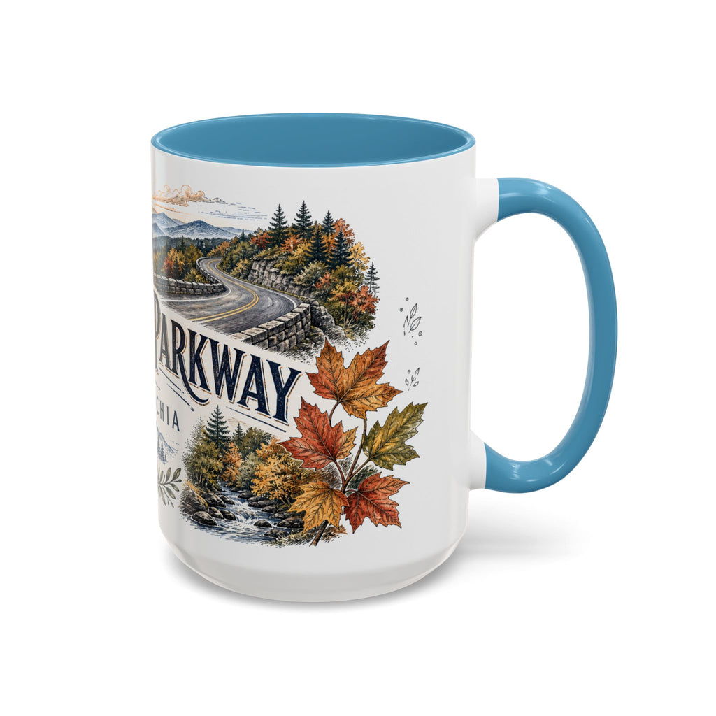 Blue Ridge Parkway Mug, Appalachia Travel Souvenir, Bucket List Gift, Accent Ceramic Coffee Mug 11oz 15oz