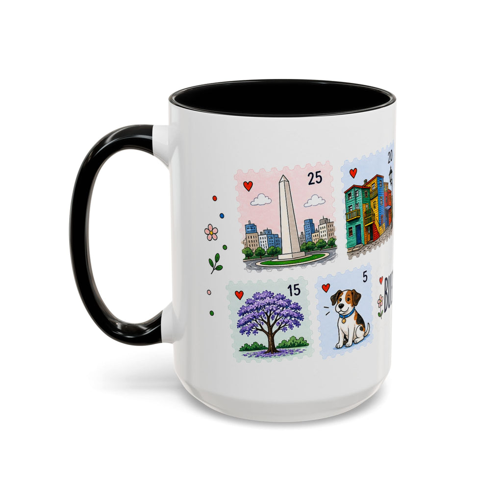 Buenos Aires Coffee Mug | Postage Stamp Collage Mug | Travel Souvenir Accent Cup 11oz 15oz