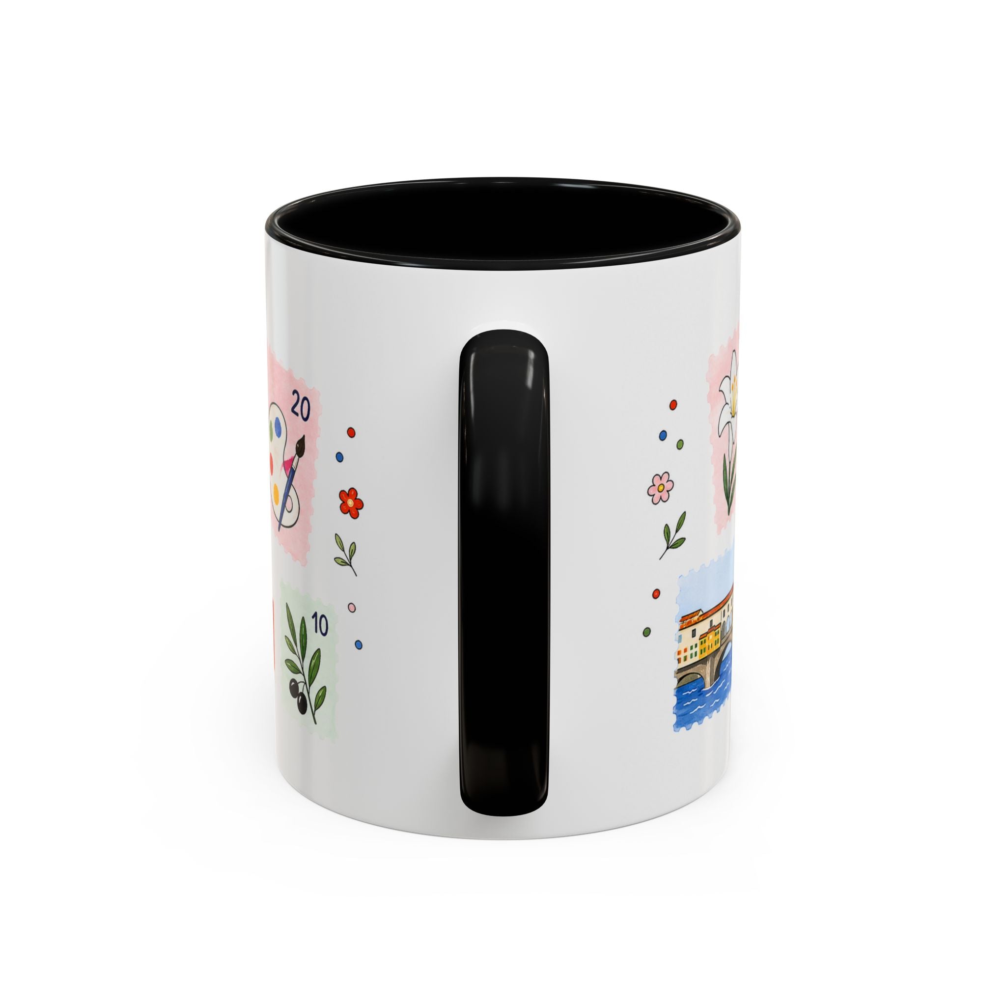 Florence Coffee Mug | Postage Stamp Collage Mug | Travel Souvenir Accent Cup 11oz 15oz
