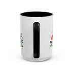 Aries Zodiac Coffee Mug | Ram and Floral Design | Astrology Birthday Gift | 11 oz 15 oz Ceramic Accent Mug