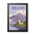 Ireland Castle Ireland Framed Poster | Vintage Travel Wall Art | Black Walnut White Frame | 16x24 20x30