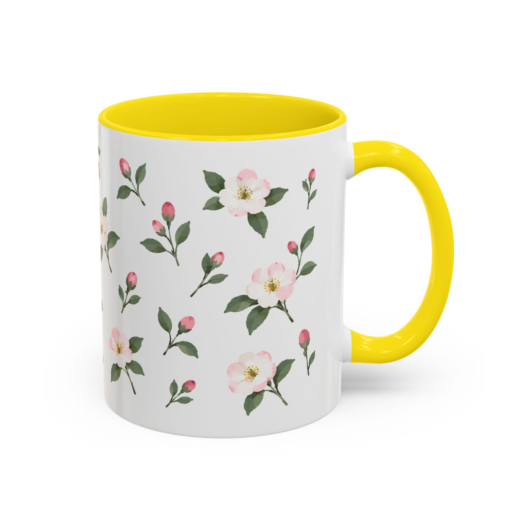Michigan Apple Blossom Mug, State Flower Floral Coffee Cup, 11oz Botanical Gift