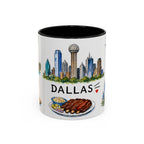 Dallas Illustrated Travel Mug | City Souvenir Accent Coffee Mug | 11oz 15oz Ceramic Cup