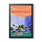 Niagara Falls Canada Framed Poster | Vintage Travel Wall Art | Black Walnut White Frame | 16x24 20x30