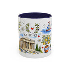 Athens Travel Mug | European City Souvenir Accent Coffee Mug | 11oz 15oz Ceramic Cup