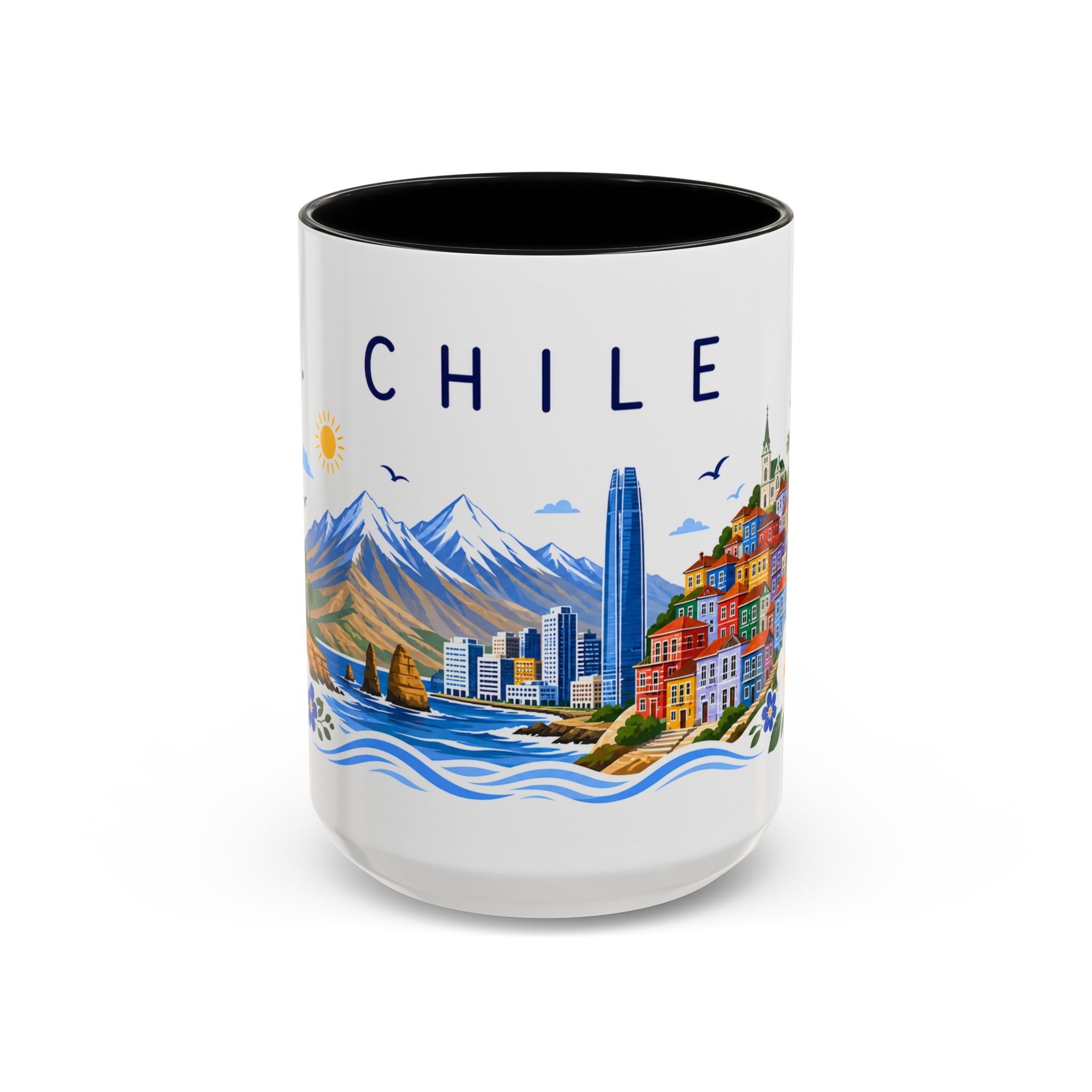 Chile Coffee Mug | Travel Souvenir Accent Mug | Place Gift Ceramic Cup 11oz 15oz
