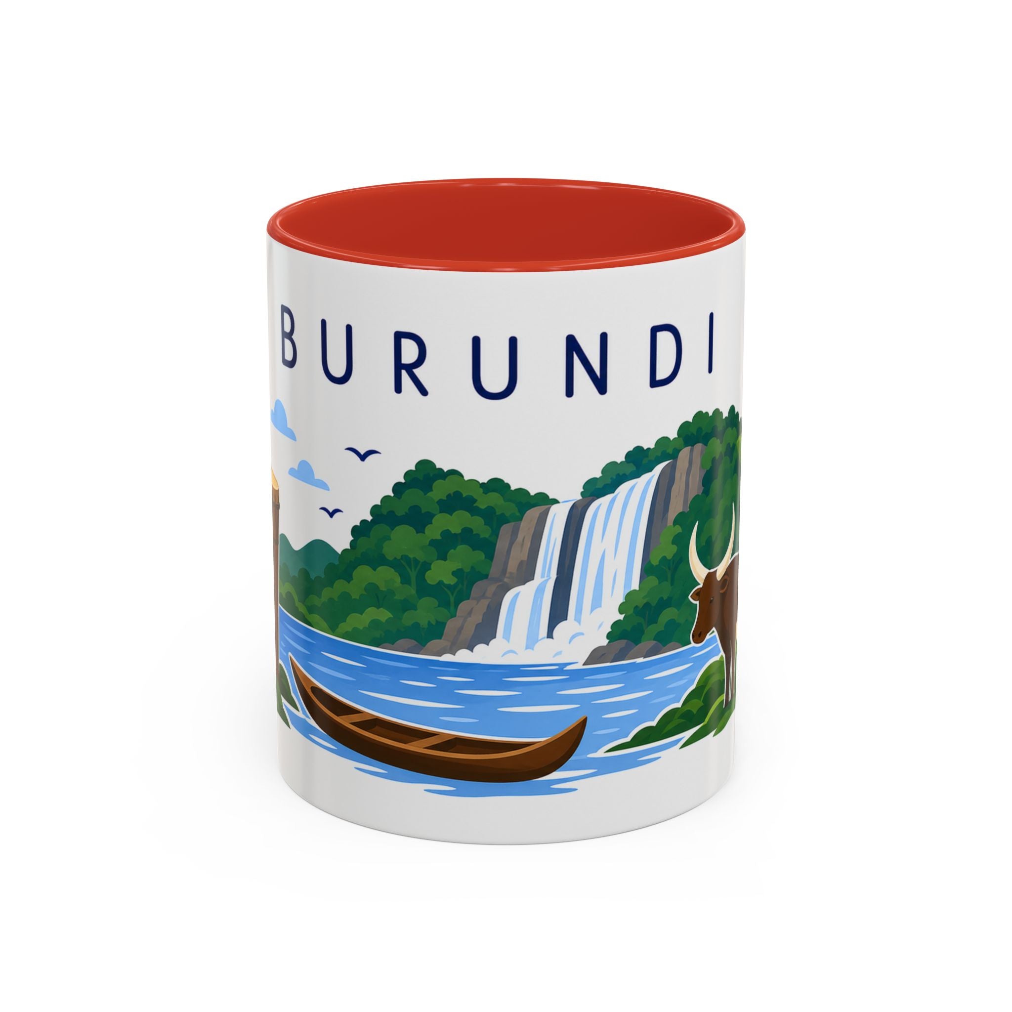 Burundi Coffee Mug | Travel Souvenir Accent Mug | Country Gift Ceramic Cup 11oz 15oz