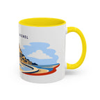 Mont Saint Michel Coffee Mug | Travel Destination Souvenir Gift | Accent Color Ceramic 11oz 15oz