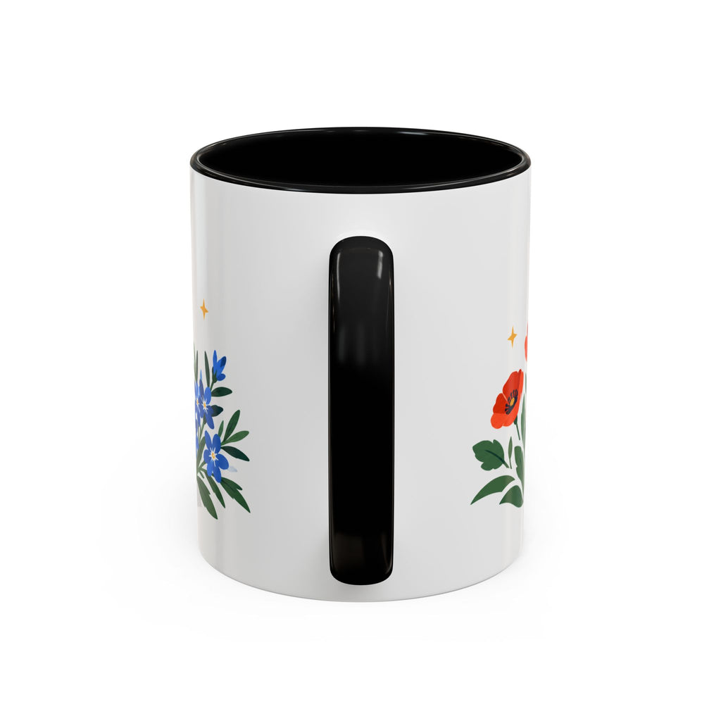 Aries Zodiac Coffee Mug | Ram and Floral Design | Astrology Birthday Gift | 11 oz 15 oz Ceramic Accent Mug