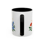 Aries Zodiac Coffee Mug | Ram and Floral Design | Astrology Birthday Gift | 11 oz 15 oz Ceramic Accent Mug