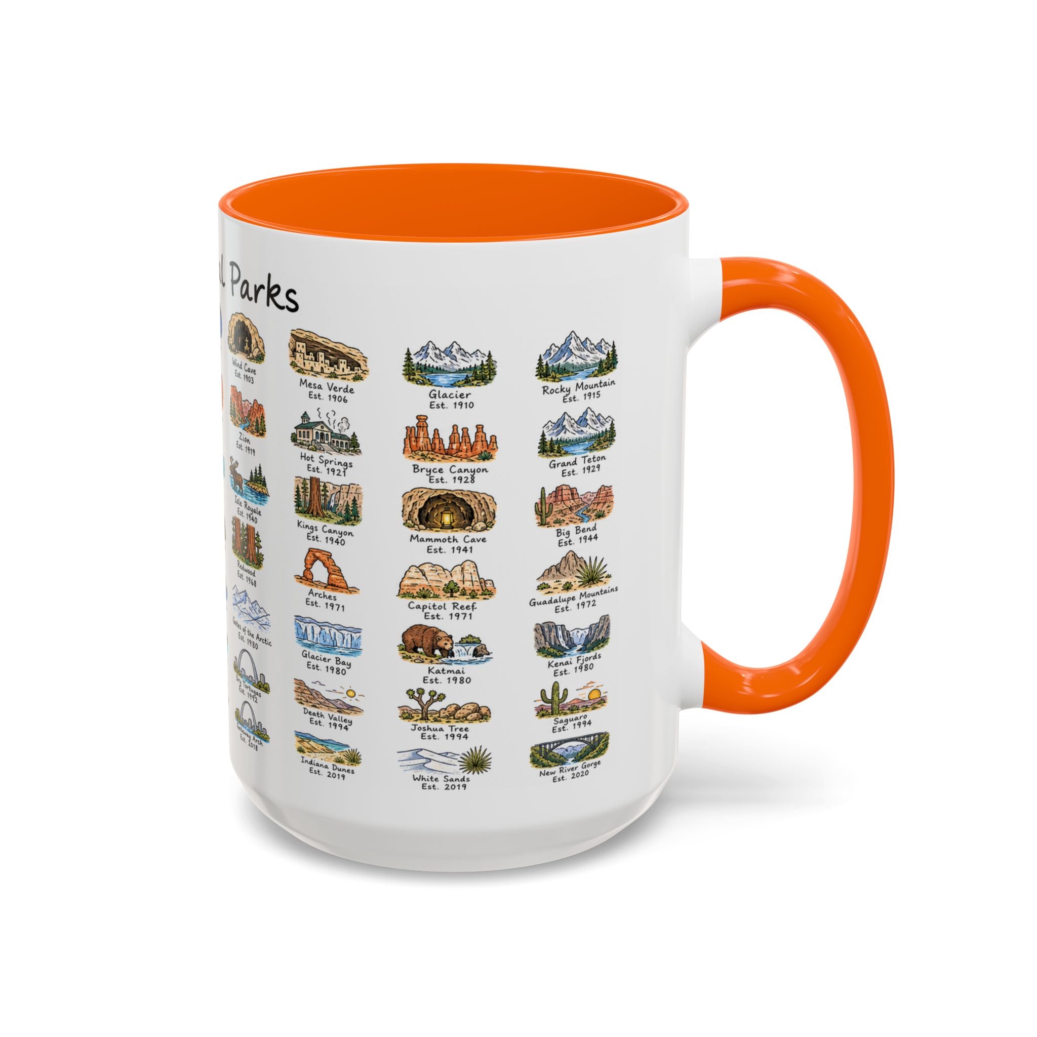 63 National Parks Mug | U.S. Parks Coffee Cup | Park Bucket List Gift | Road Trip Hiking Camping Souvenir