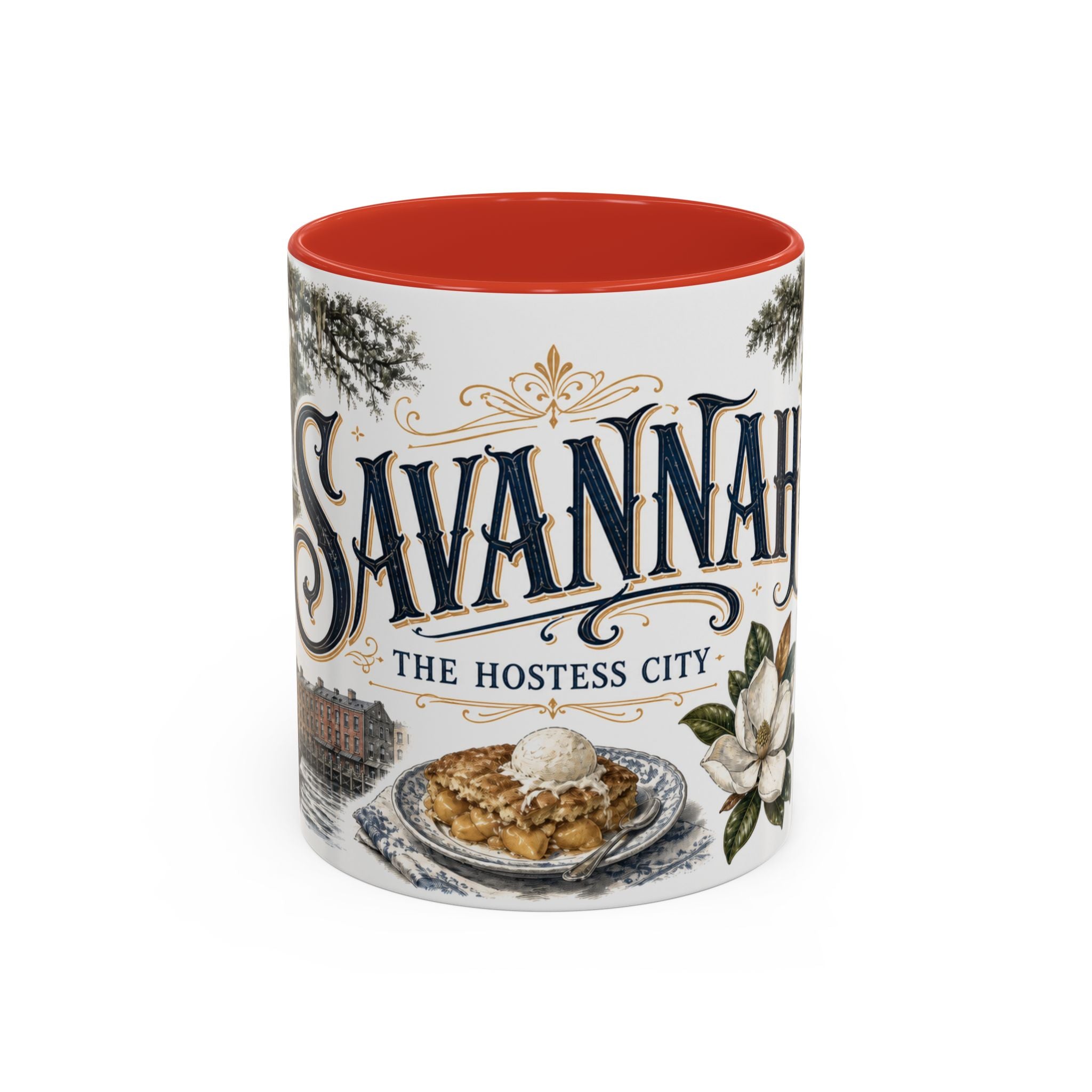 Savannah Coffee Mug | United States Travel Souvenir | Vintage Illustrated City Gift | 11 oz 15 oz Accent Mug