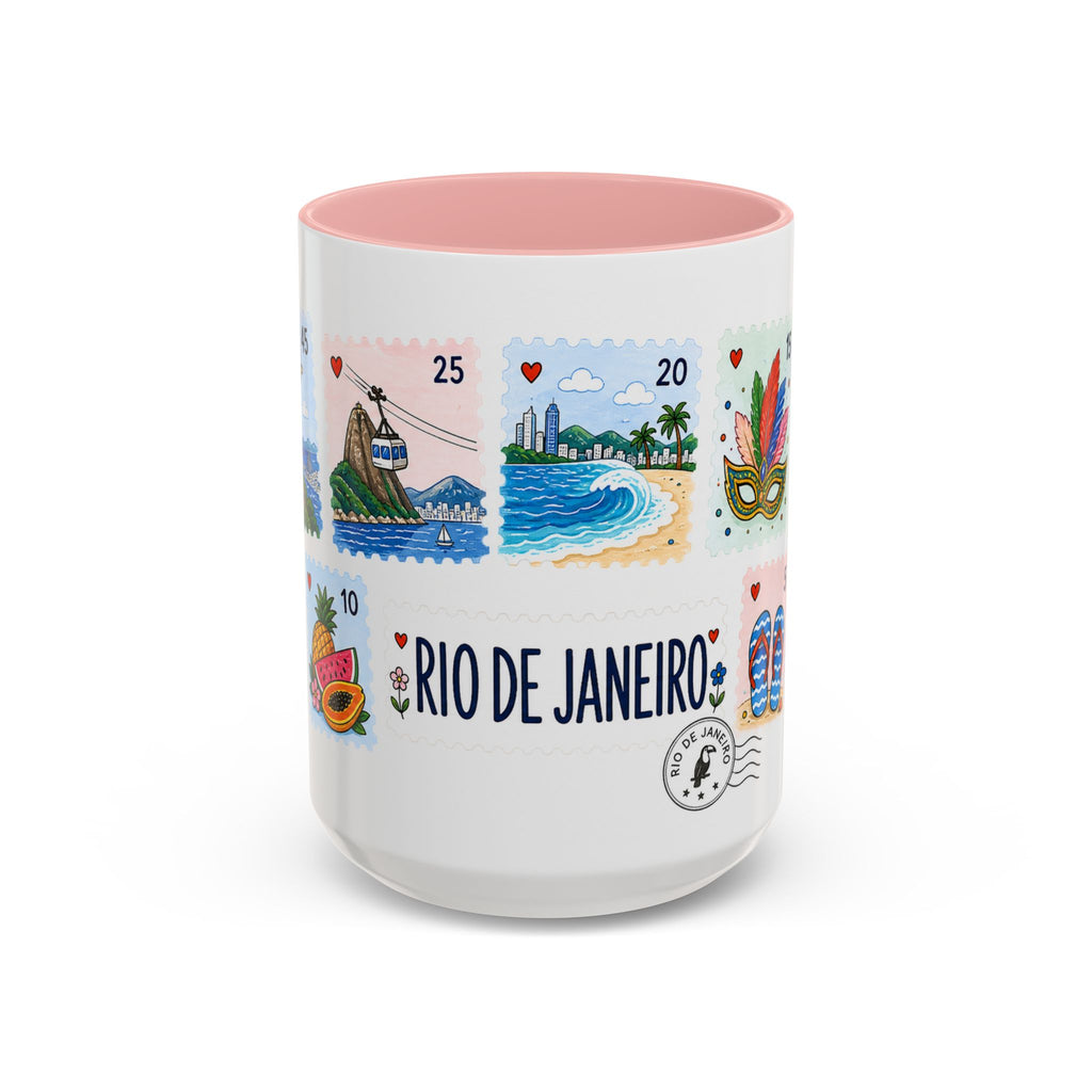 Rio de Janeiro Coffee Mug | Postage Stamp Collage Mug | Travel Souvenir Accent Cup 11oz 15oz
