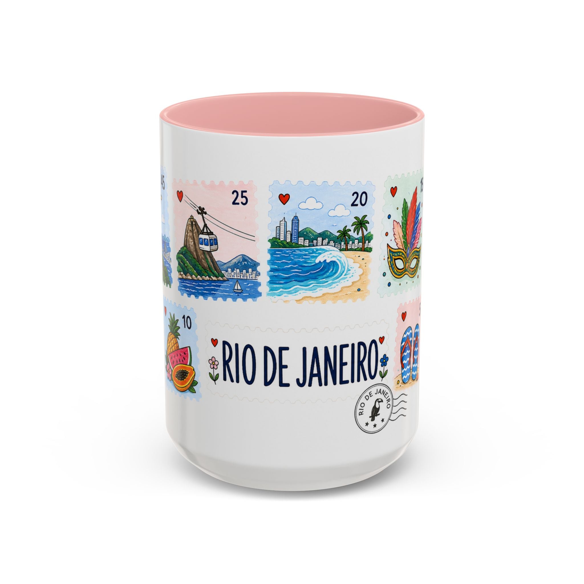 Rio de Janeiro Coffee Mug | Postage Stamp Collage Mug | Travel Souvenir Accent Cup 11oz 15oz