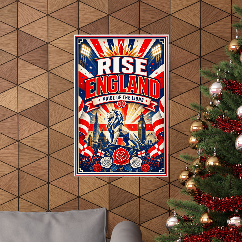 England World Cup Poster | Rally Fan Art Print | 2026 Soccer Wall Decor