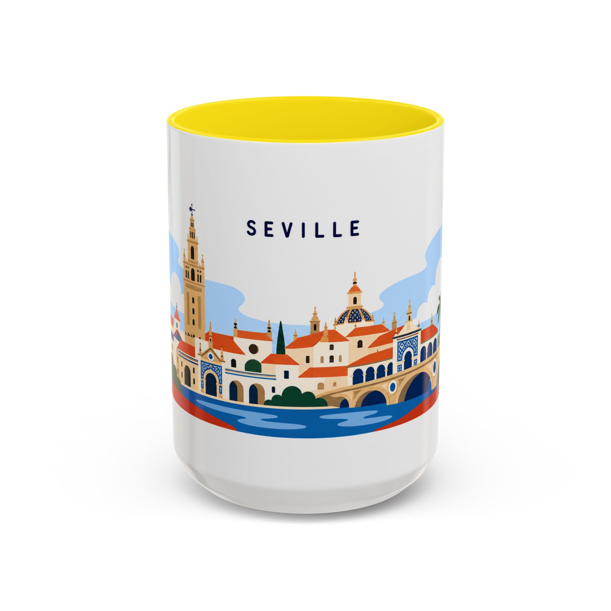 Seville Coffee Mug | Travel Destination Souvenir Gift | Accent Color Ceramic 11oz 15oz