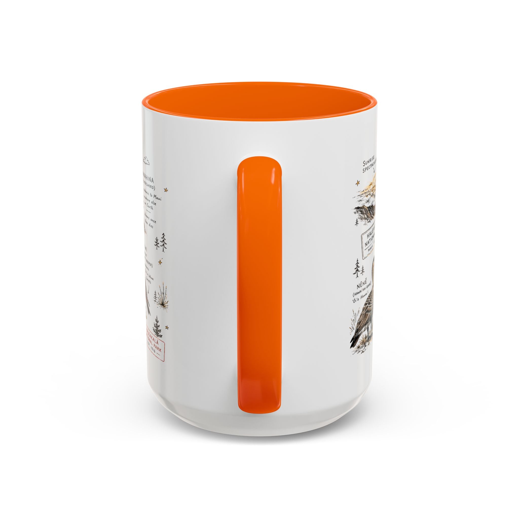 Haleakala National Park Coffee Mug | Hawaii Maui Sunrise Crater Gift | Accent Color Ceramic 11oz 15oz
