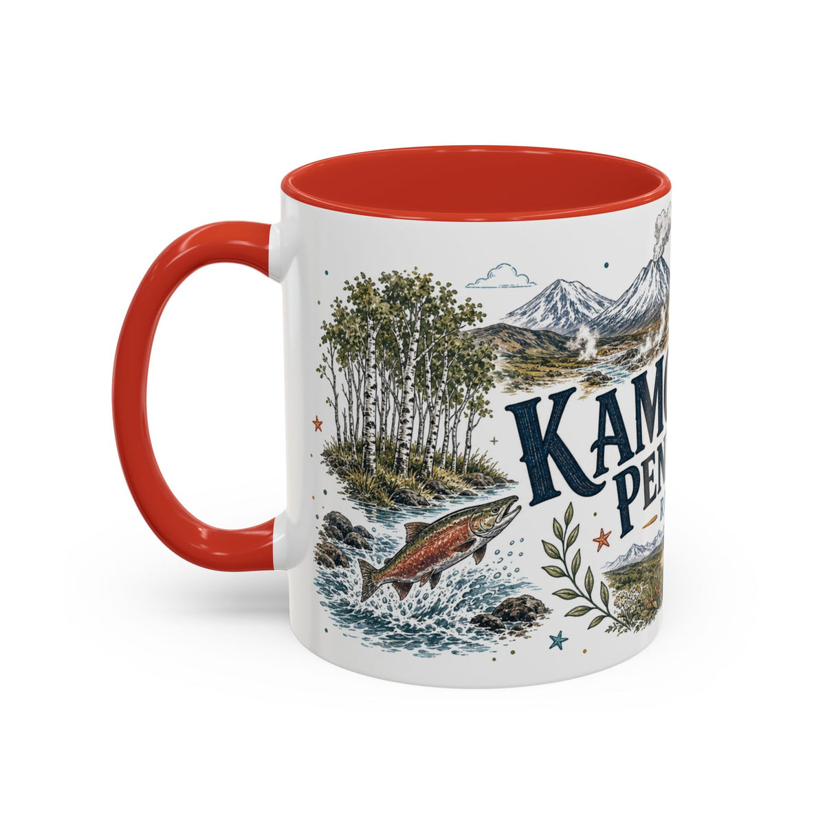 Kamchatka Peninsula Mug, Russia Travel Souvenir, Bucket List Gift, Accent Ceramic Coffee Mug 11oz 15oz