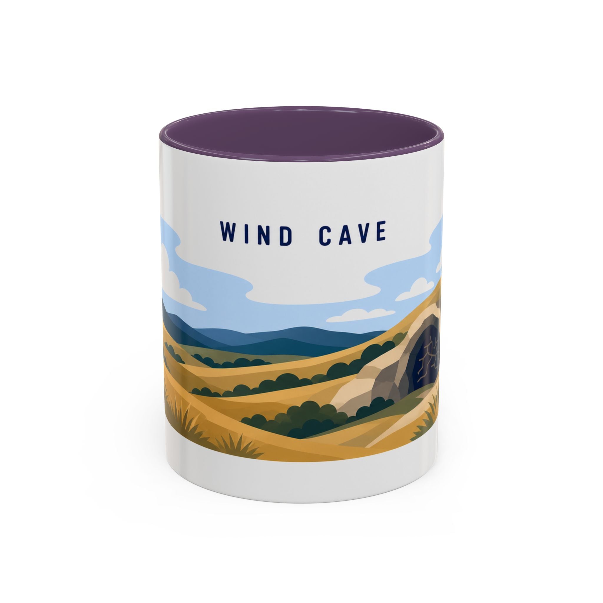 Wind Cave National Park Coffee Mug | Solid Color Block Park Souvenir | 11oz 15oz Accent Mug