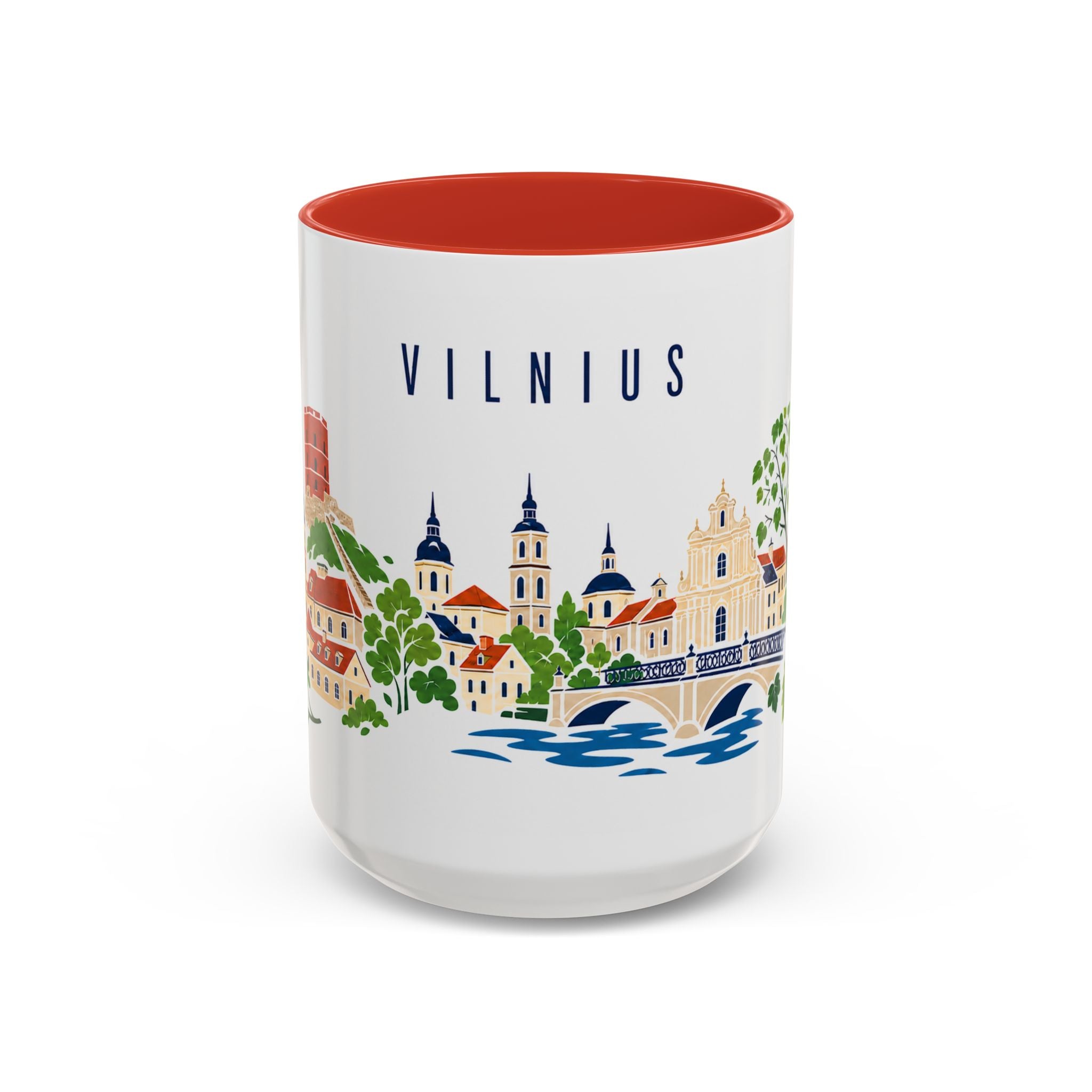Vilnius Coffee Mug | Lithuania Travel Souvenir | Porcelain Decal City Gift | 11oz 15oz Accent Mug
