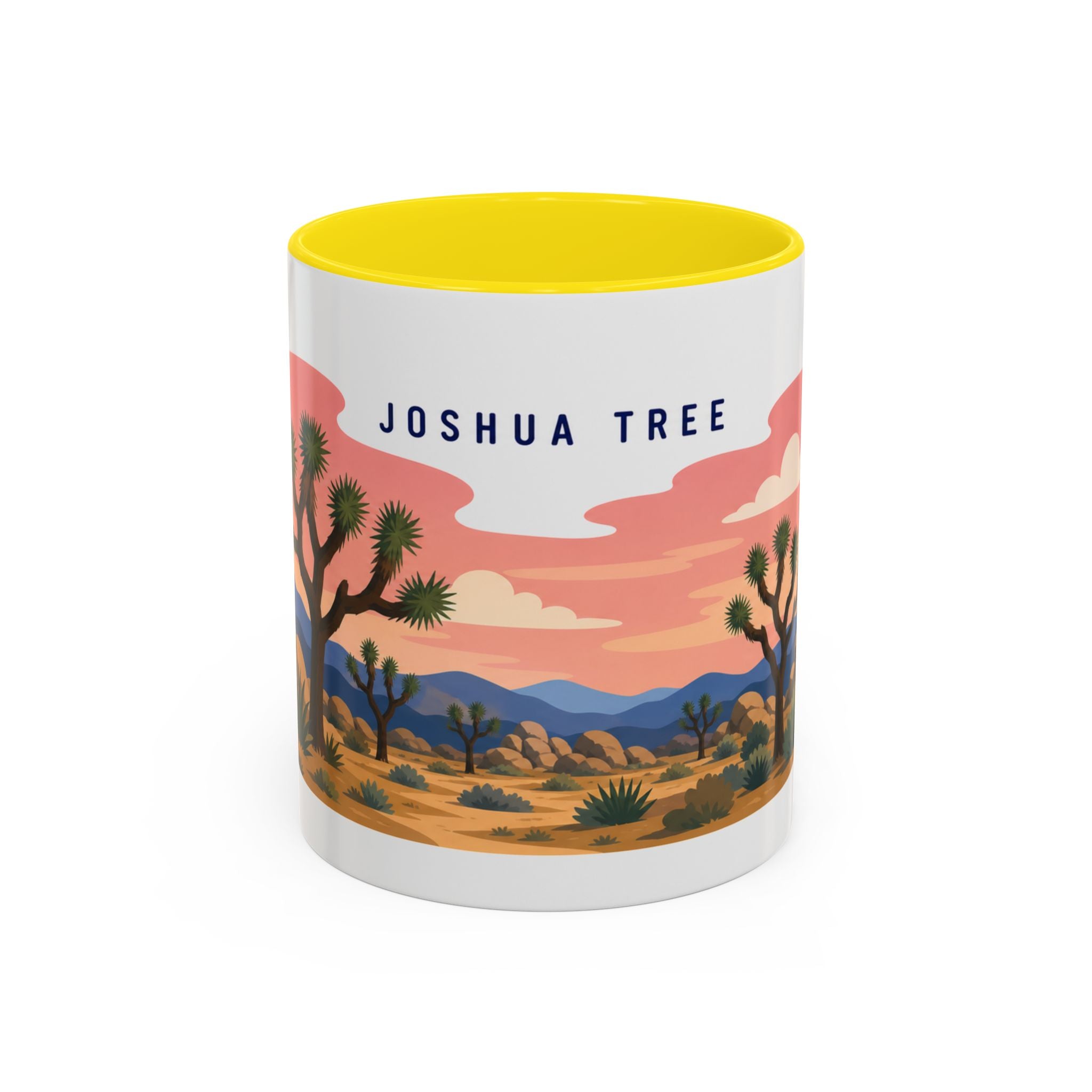 Joshua Tree National Park Coffee Mug | Solid Color Block Park Souvenir | 11oz 15oz Accent Mug