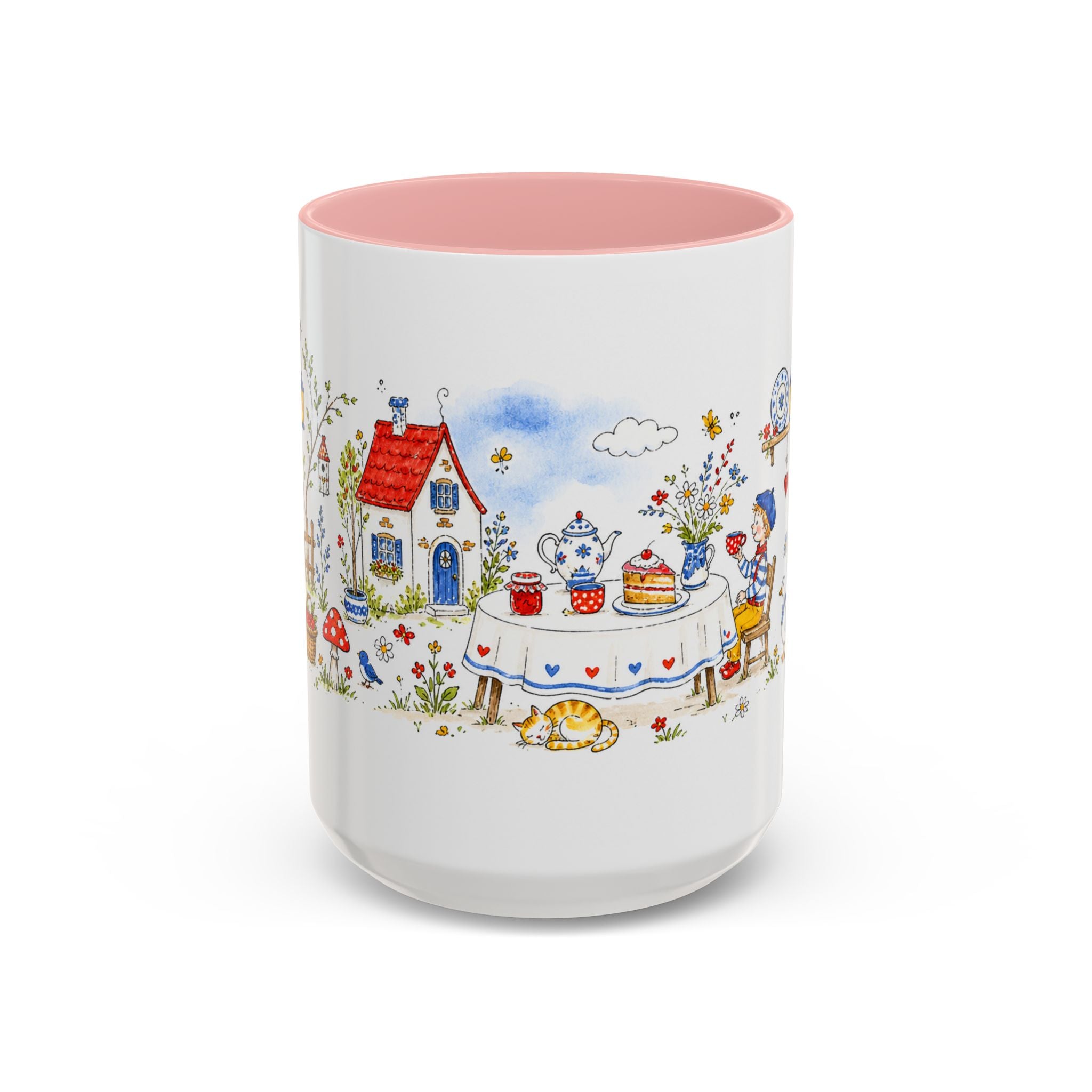 Storybook Cottage Breakfast Mug | Hand Painted Fairy Tale Accent Coffee Mug