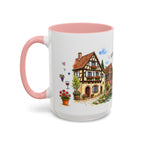 Kaysersberg Illustrated Travel Mug | France Souvenir Accent Coffee Mug | 11oz 15oz Ceramic Cup