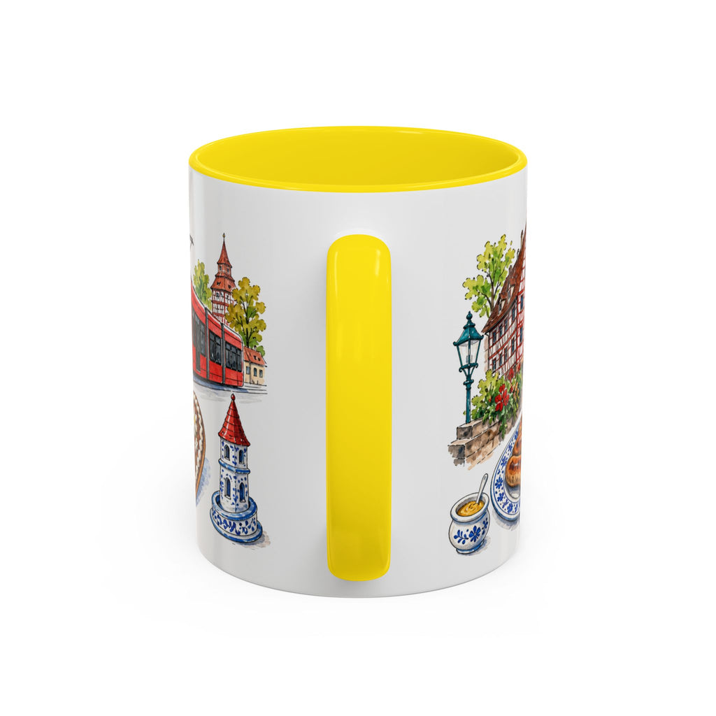 Nuremberg Illustrated Travel Mug | City Souvenir Accent Coffee Mug | 11oz 15oz Ceramic Cup