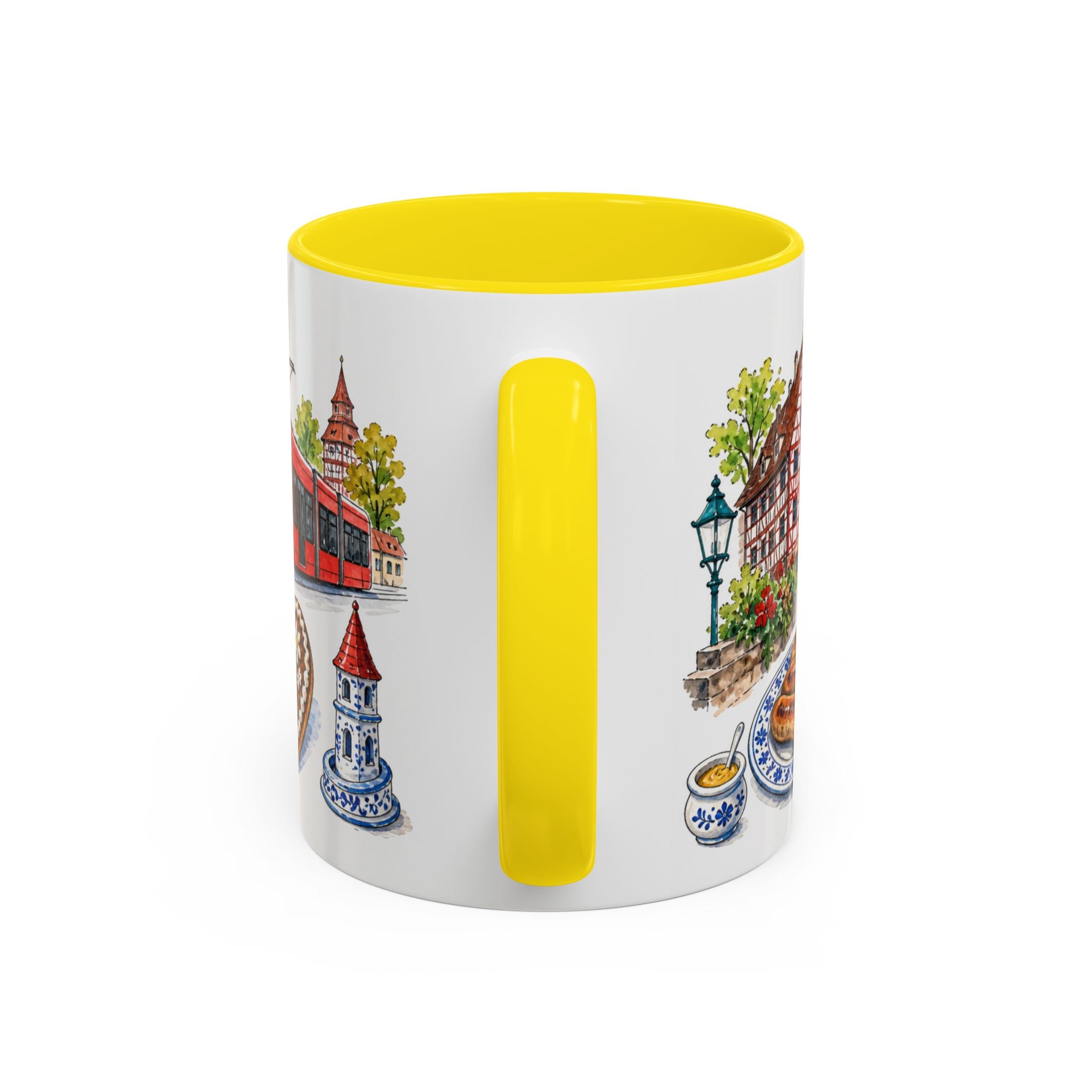 Nuremberg Illustrated Travel Mug | City Souvenir Accent Coffee Mug | 11oz 15oz Ceramic Cup