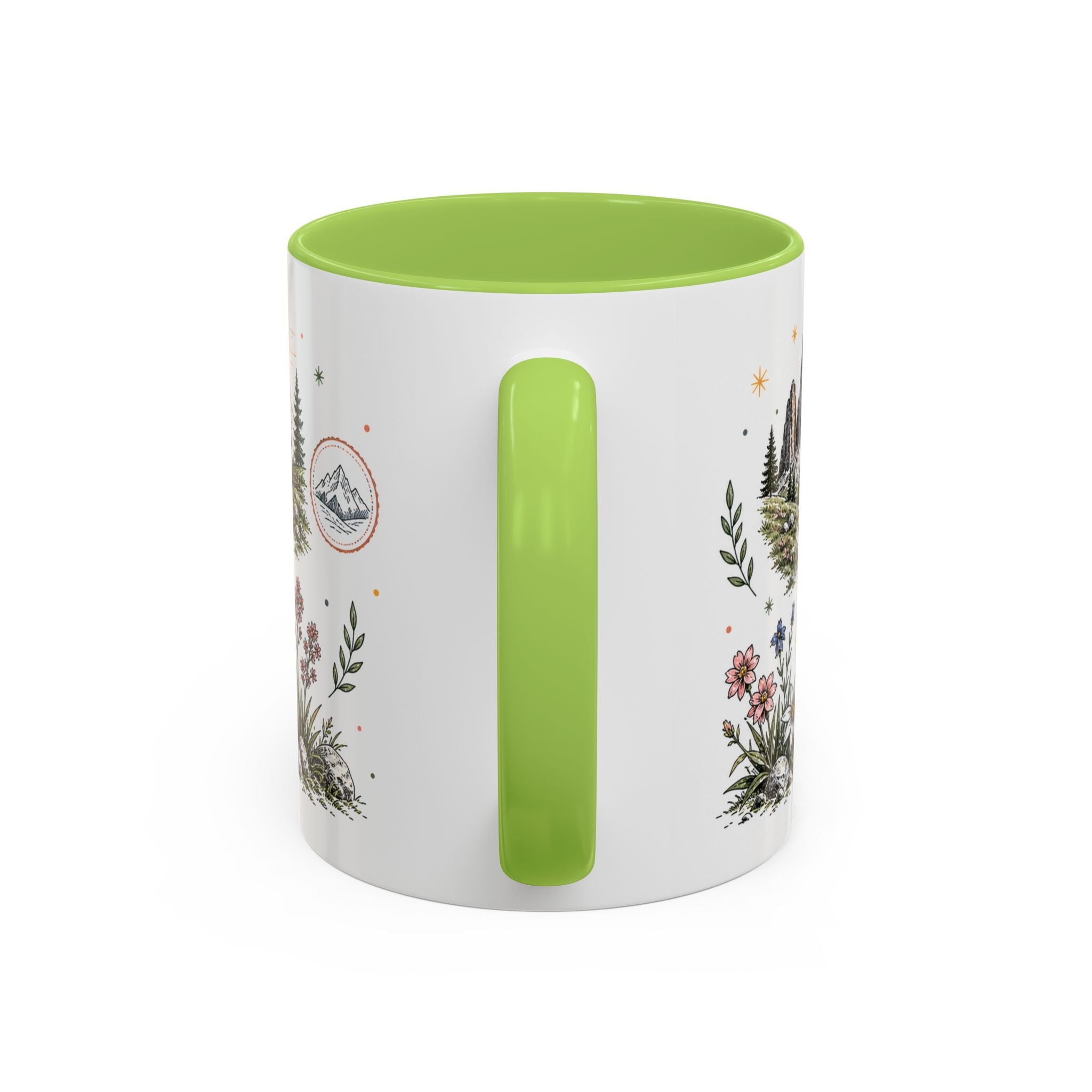 Dolomites Coffee Mug | Travel Destination Souvenir Gift | Accent Color Ceramic 11oz 15oz