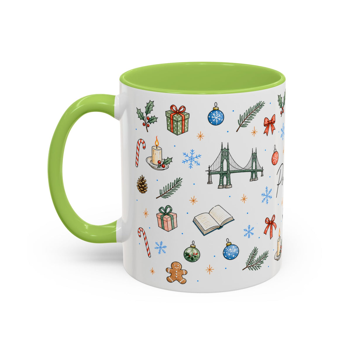 Portland Christmas Watercolor Mug | City Souvenir Coffee Cup (11oz 15oz)