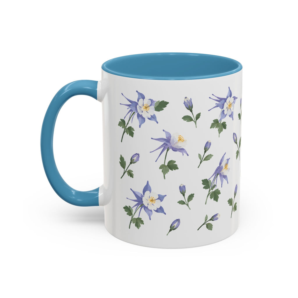 Colorado Rocky Mountain columbine Mug, State Flower Floral Coffee Cup, 11oz Botanical Gift