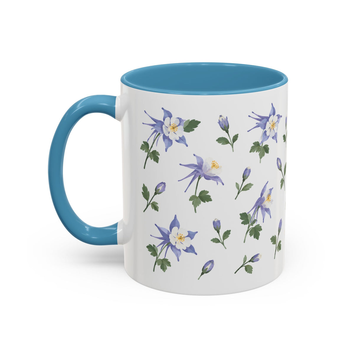 Colorado Rocky Mountain columbine Mug, State Flower Floral Coffee Cup, 11oz Botanical Gift