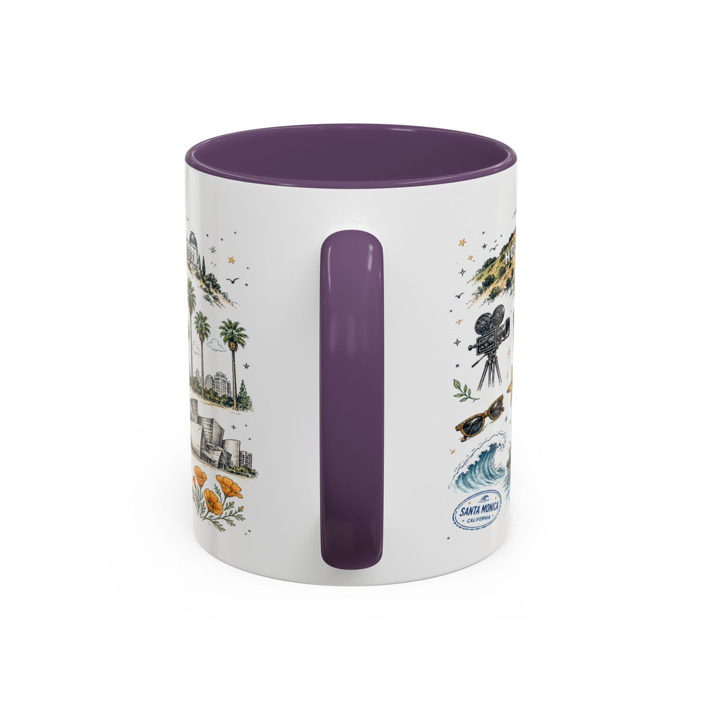 Los Angeles Coffee Mug | California Souvenir City Gift | Accent Color Ceramic 11oz 15oz