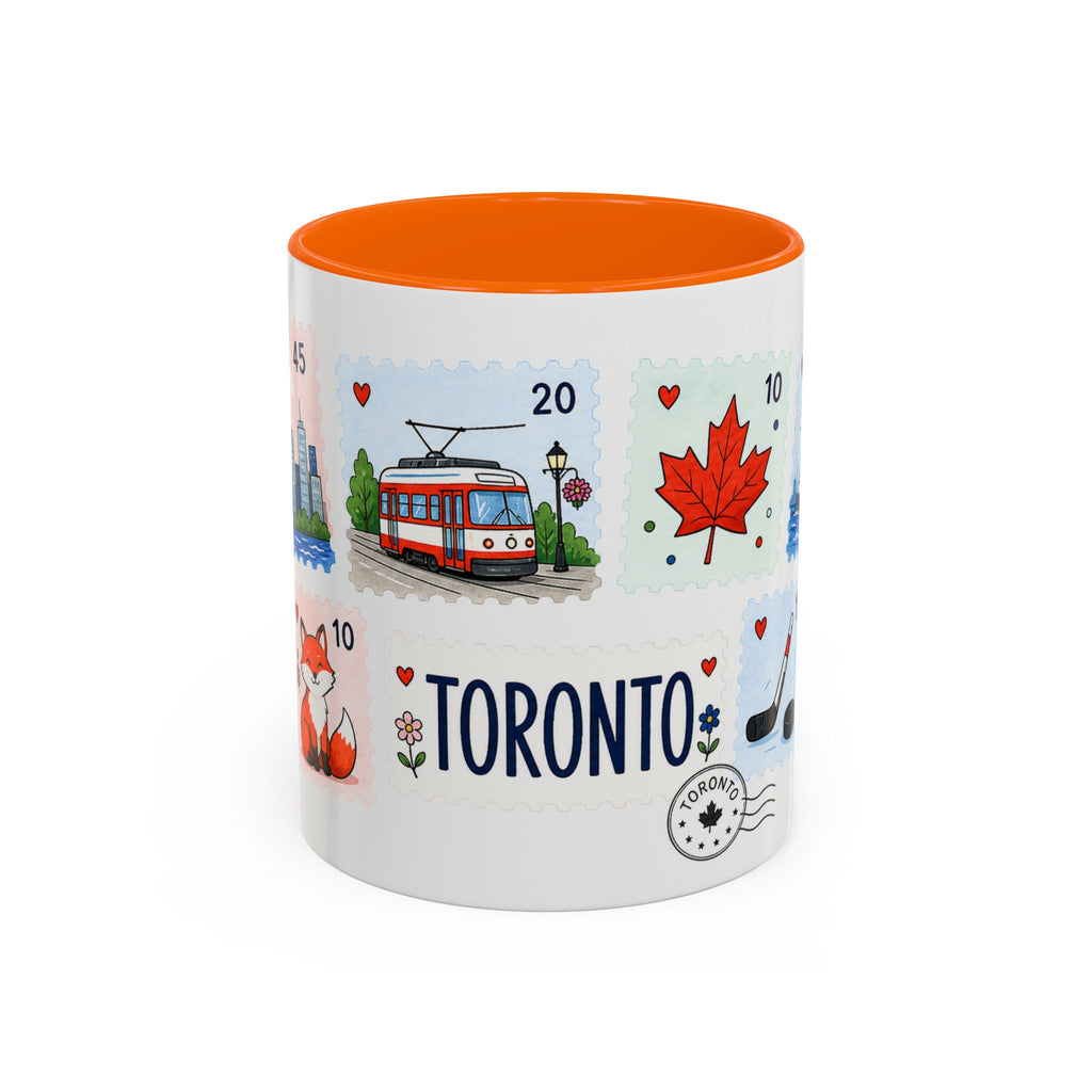 Toronto Coffee Mug | Postage Stamp Collage Mug | Travel Souvenir Accent Cup 11oz 15oz