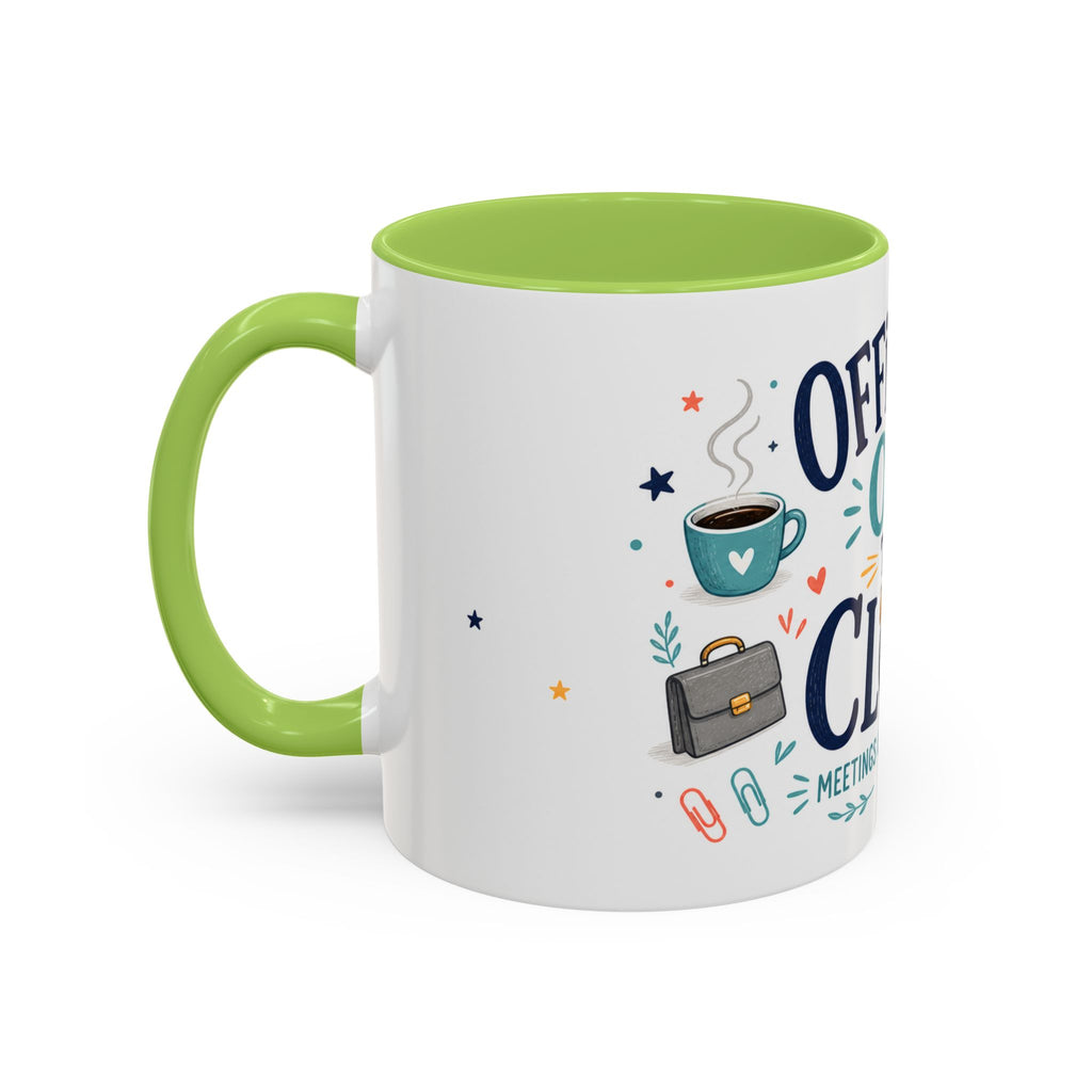 Officially Off The Clock Coffee Mug | Funny Retirement Gift | Accent Color Ceramic 11oz 15oz