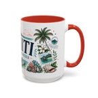 Tahiti Coffee Mug | Travel Destination Souvenir Gift | Accent Color Ceramic 11oz 15oz