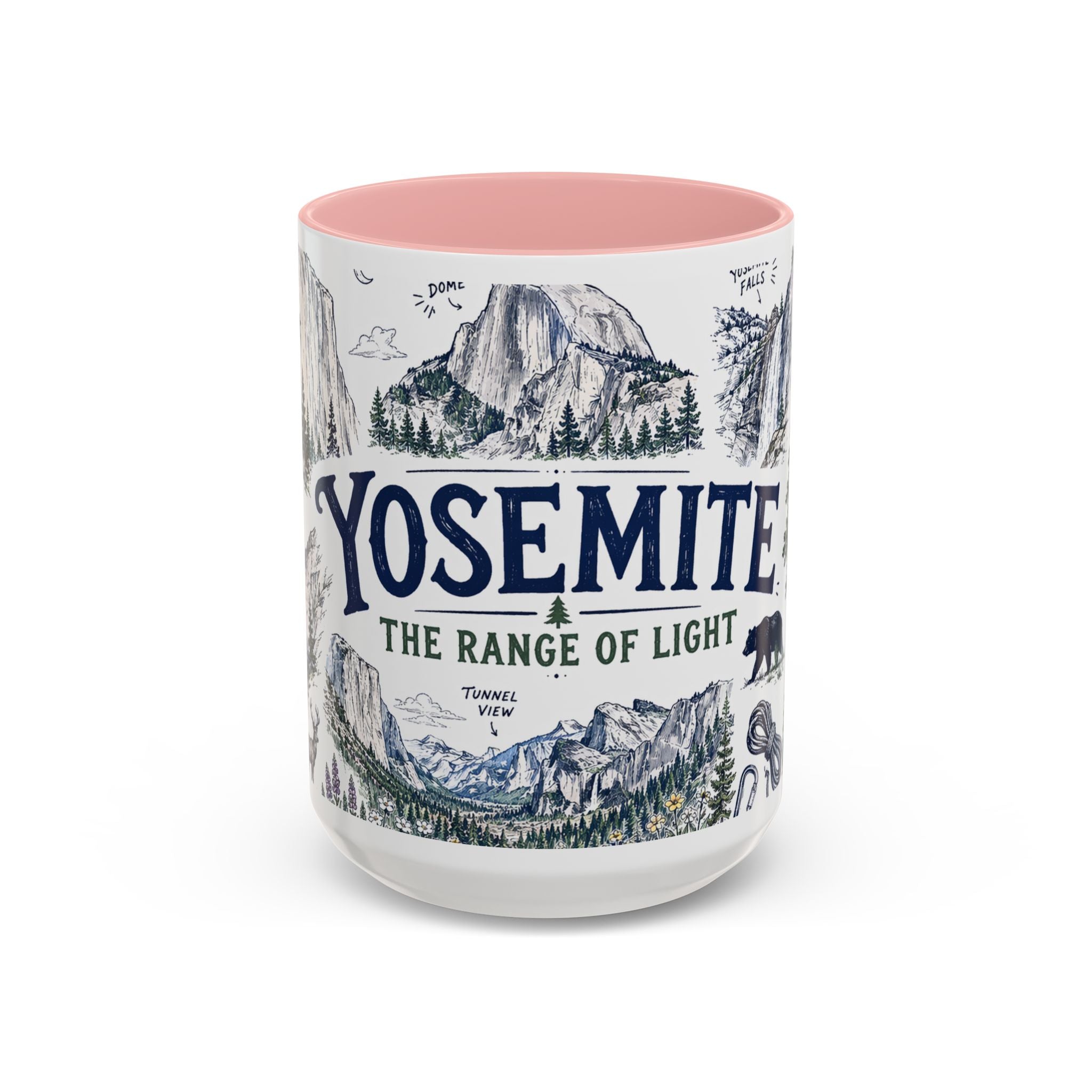Yosemite National Park Coffee Mug | Hiking Camping Nature Gift | Accent Color Ceramic 11oz 15oz