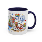 Amsterdam Travel Mug | European City Souvenir Accent Coffee Mug | 11oz 15oz Ceramic Cup