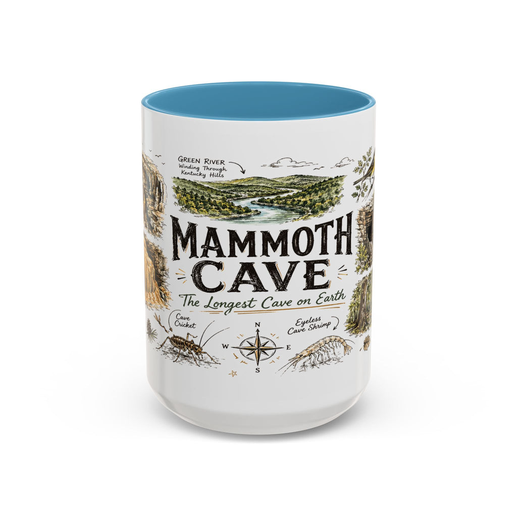 Mammoth Cave National Park Coffee Mug | Kentucky Cave Exploration Hiking Gift | Accent Color Ceramic 11oz 15oz