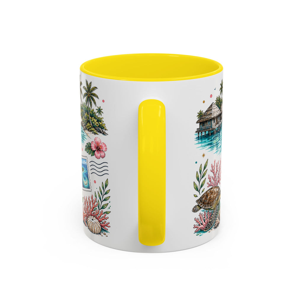 Maldives Coffee Mug | Travel Destination Souvenir Gift | Accent Color Ceramic 11oz 15oz