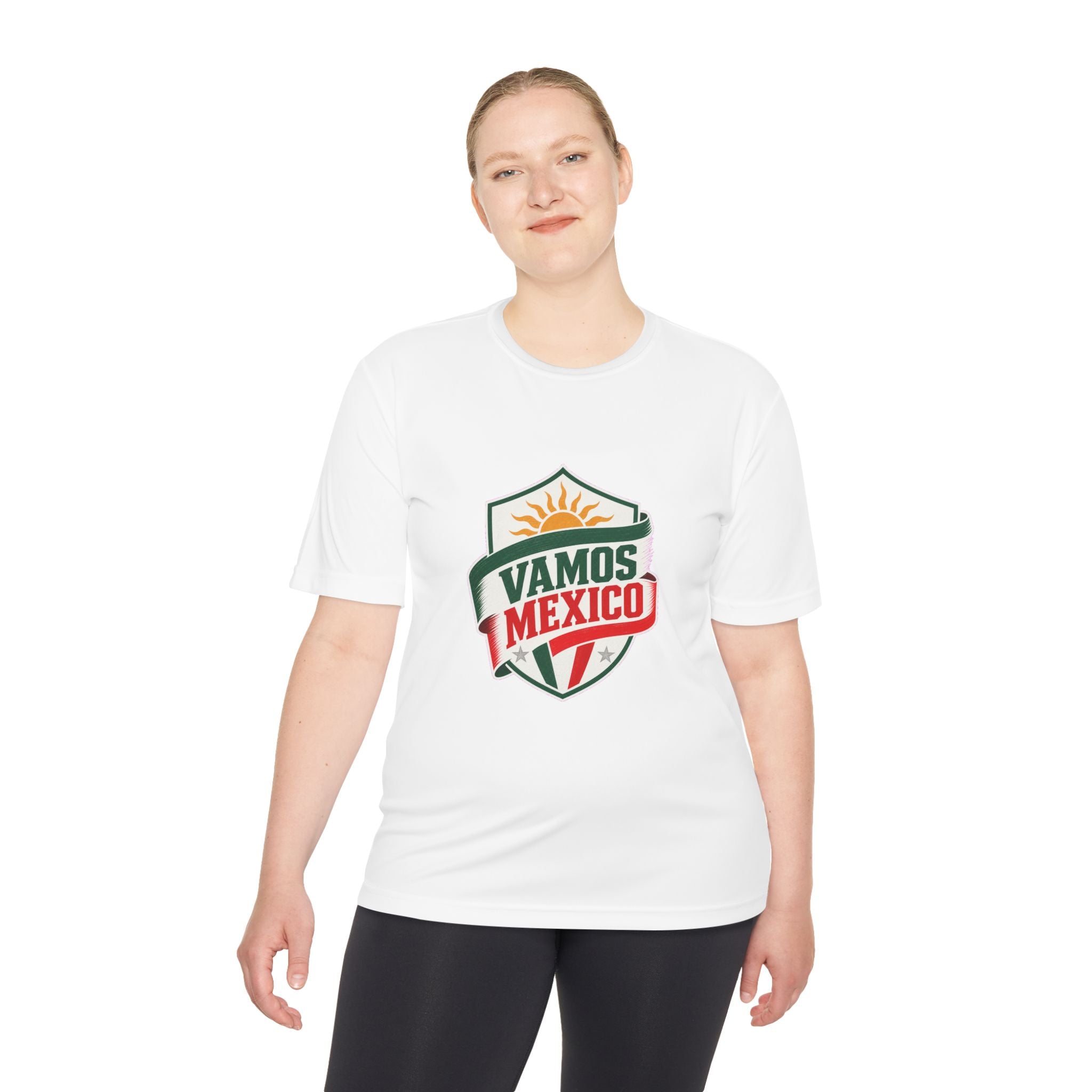 Vamos Mexico Soccer Fan Tee, Moisture Wicking Sport Shirt