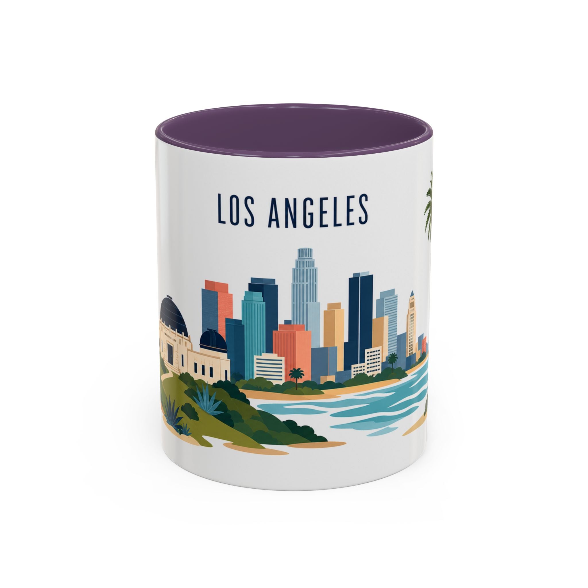 Los Angeles Coffee Mug | United States Travel Souvenir | Porcelain Decal City Gift | 11oz 15oz Accent Mug