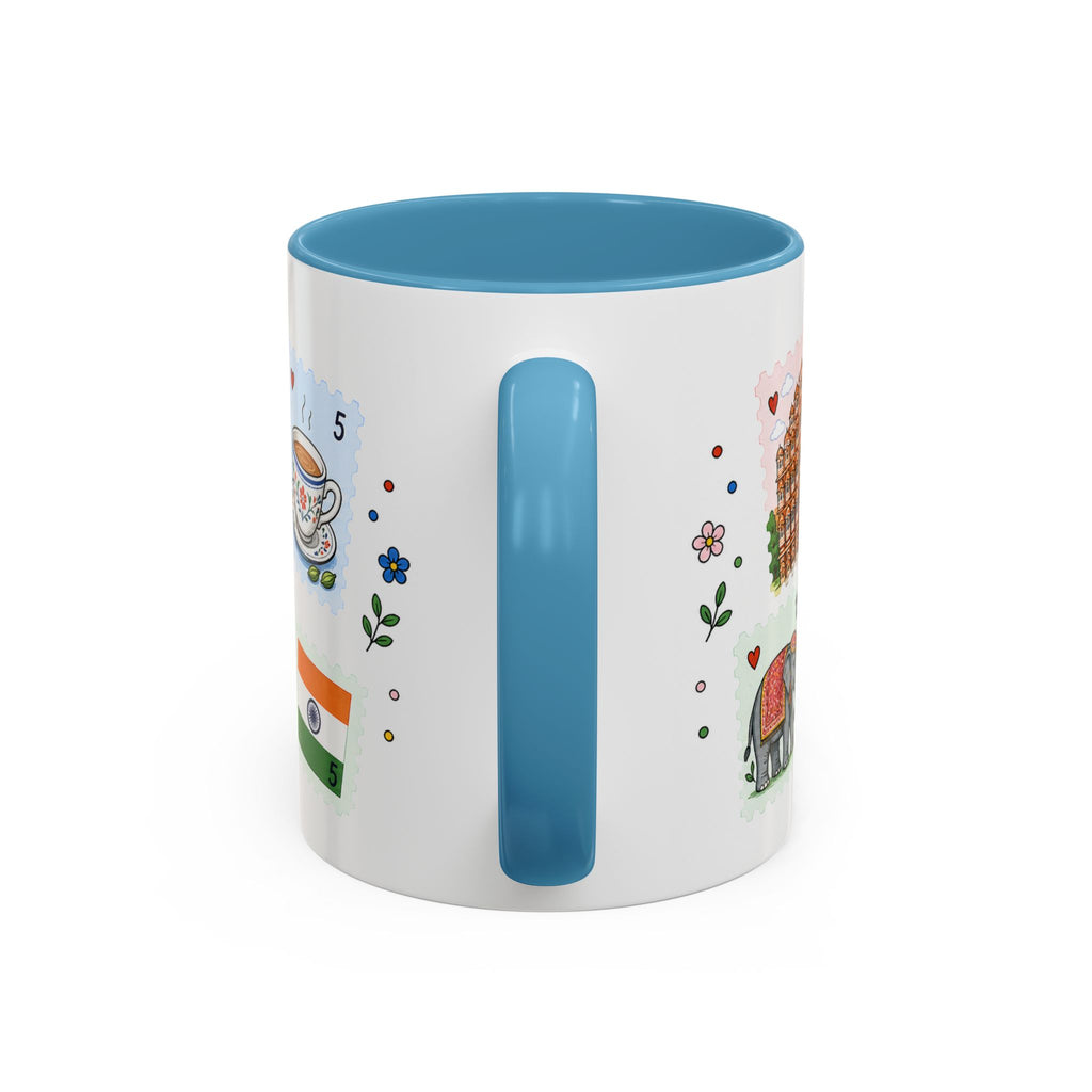Jaipur Coffee Mug | Postage Stamp Collage Mug | Travel Souvenir Accent Cup 11oz 15oz