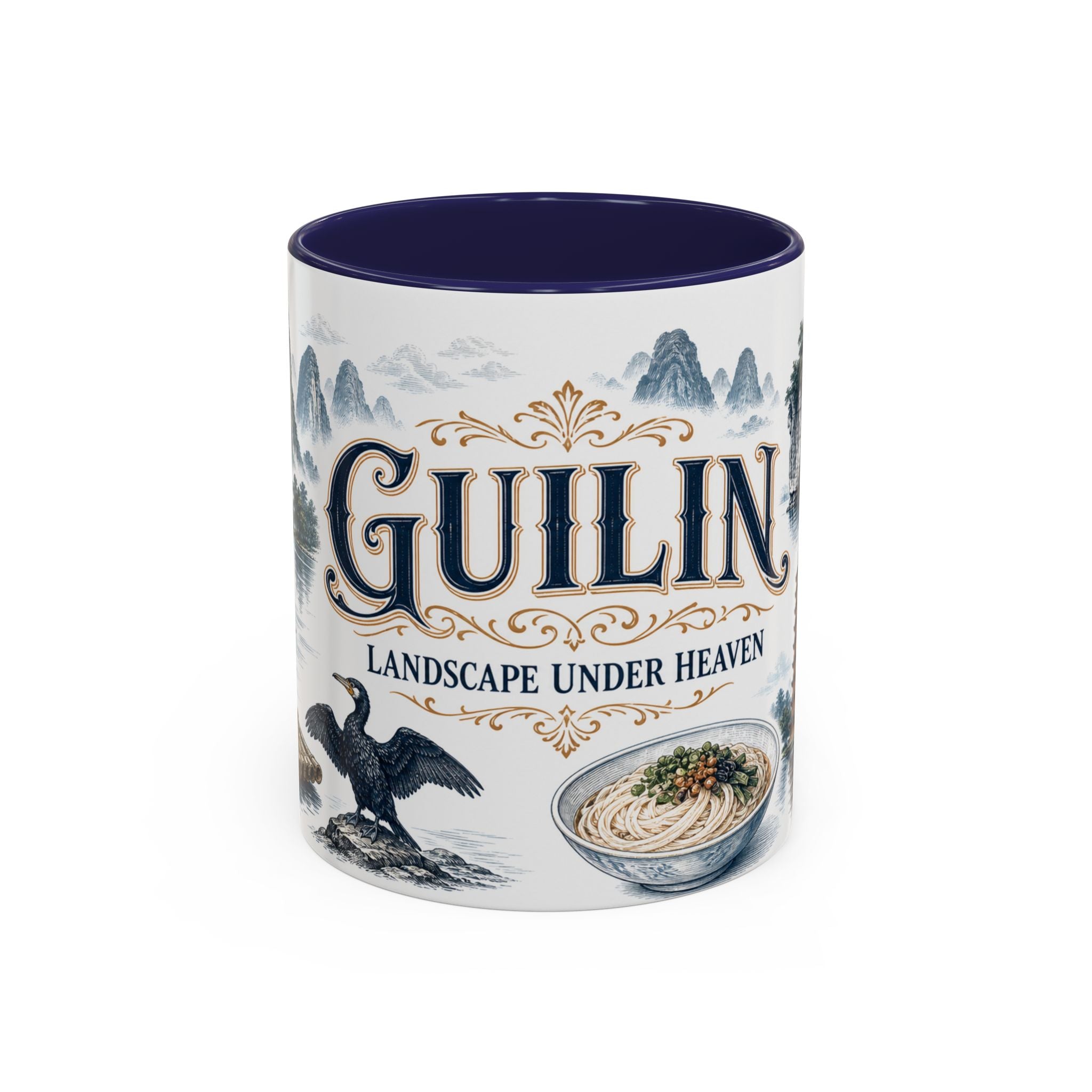 Guilin Coffee Mug | China Travel Souvenir | Vintage Illustrated City Gift | 11 oz 15 oz Accent Mug