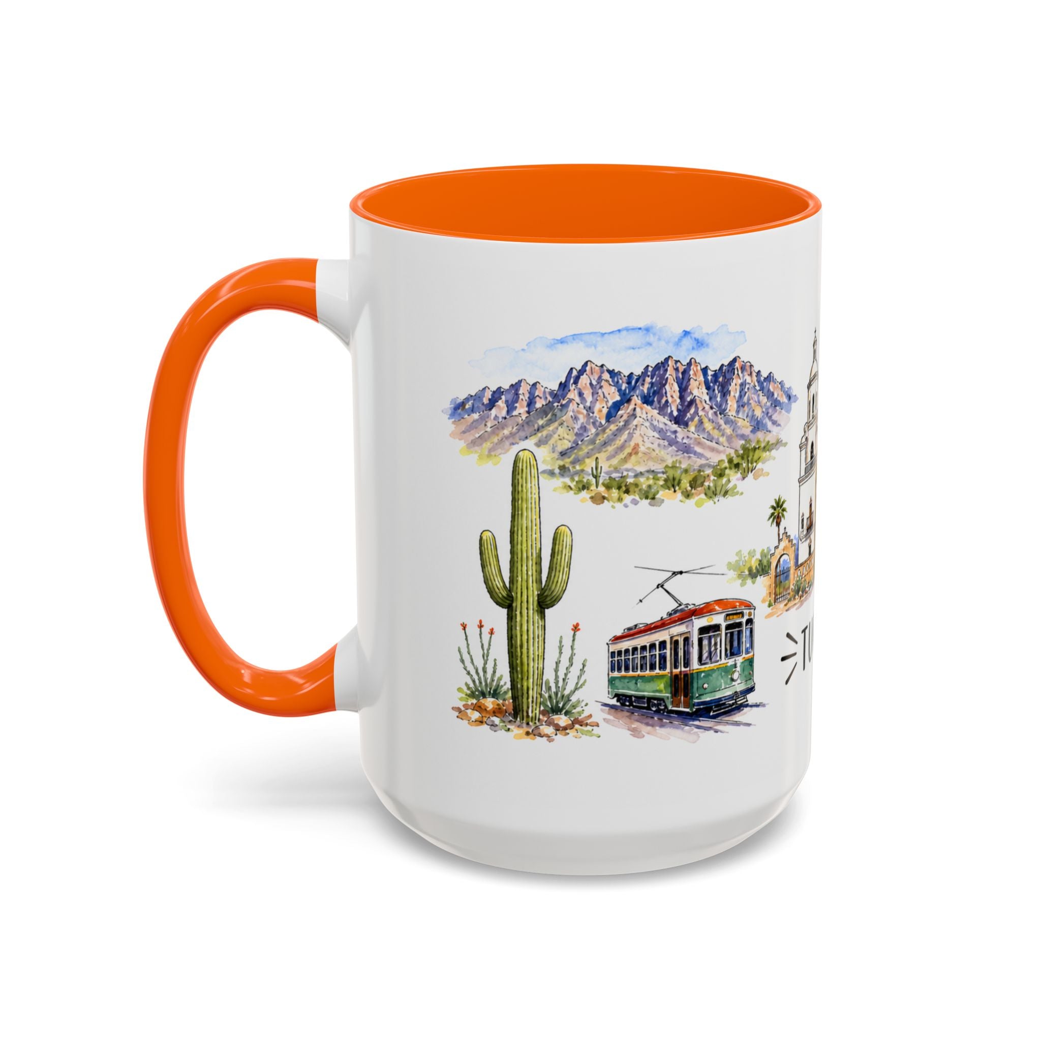 Tucson Illustrated Travel Mug | City Souvenir Accent Coffee Mug | 11oz 15oz Ceramic Cup